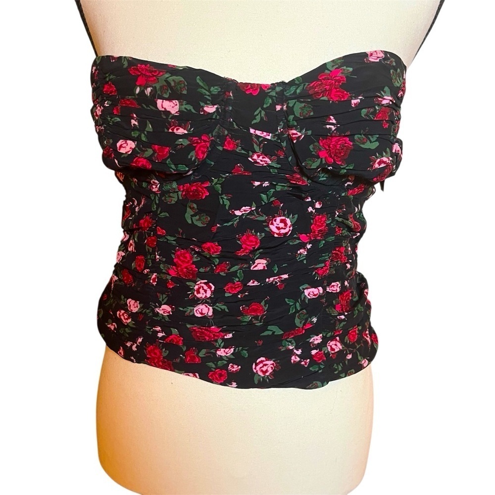 For Love & Lemons Tainted Bustier Crop Top Size Small Rose Coquette Underwire